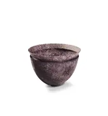 Granite bowl by Margaret Alston, circa 1990, Pâte de verre glass, incised with leaf motifs, sold Jul 2025