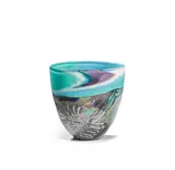 Anthony Stern, 'Sea Scape', vase, Clear glass cased with swirling motifs against a blue, white, and black ground