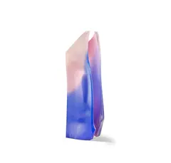 David Traub, Unnamed, 1991, Cased glass, composed of two shaped plates decorated in graduated pink over a violet ground