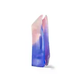 David Traub, Unnamed, 1991, Cased glass, composed of two shaped plates decorated in graduated pink over a violet ground