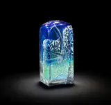 Sam Herman, for Val St Lambert, circa 1990, Cased blue and clear glass