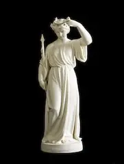 Joseph Durham, The female figure holding an oil lamp in her left hand and a spear in her right, on a circular base inscribed SANTA FILOMENA, and stamped J DURHAM SC PUB SEPT 1865 COPELAND M,