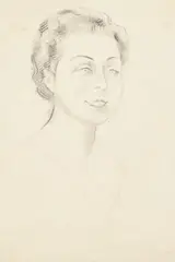 Henryk Berlewi, Portrait sketch of a lady, pencil
