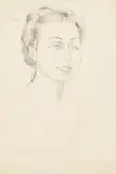 Henryk Berlewi, Portrait sketch of a lady, pencil