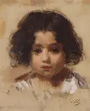 Isidore Alexandre Augustin Pils, Portrait of a child, oil on canvas
