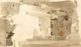 John Piper C.H., Architectural Study, pen and ink and wash on paper