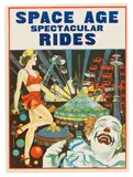 American School, 'Space Age Spectacular Rides' advertising poster, Lithographic poster in colours, circa 1950s