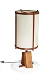 George Nakashima, Table lamp, c. 1961, Walnut, fiberglass