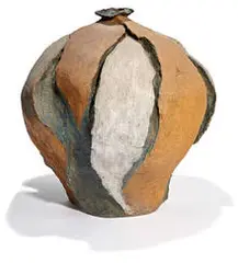 Michael Arntz, Mountain Pot, c. 1965-68, Stoneware painted with oxides