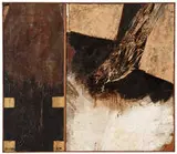 Llyn Foulkes, Within Ercha, 1960, Oil, tar, and collage on canvas