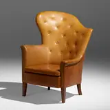 Steen Eiler Rasmussen, Rare and Important armchair, 1936, stained beech, leather