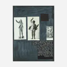 Urbis Paganus IV.9.XXI. (Atis-Baubo) by Richard Hawkins, 2009, mixed media collage on mat board, sold Mar 2022
