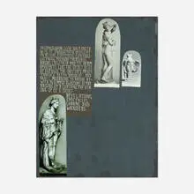 Urbis Paganus IV.9.XXII. (Calli-Herma-Baubo) by Richard Hawkins, 2009, mixed media collage on mat board, sold Mar 2022