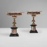 Grand Tour, Tazze, pair, marble, patinated bronze