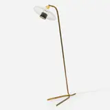 Gino Sarfatti, Floor lamp, c. 1955, brass, enameled aluminum, acrylic