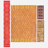 African, Collection of four textiles, woven fabric