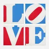 Robert Indiana, Four Panel Love (four sheets), 1972, screenprint on paper