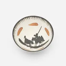 Picador by Pablo Picasso, 1955, white earthenware clay, decoration in engobe and paraffin, white enamel, sold Jan 2016