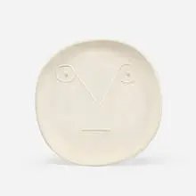 Geometric Face with Lines by Pablo Picasso, 1956, white earthenware clay, sold Jan 2016