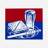 Roy Lichtenstein, Sandwich and Soda (from the Ten Works x Ten Painters portfolio), 1964, screenprint on clear plastic