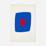 Dark Blue with Red (from the Suite of Twenty-Seven Color Lithographs) by Ellsworth Kelly, 1964-1965, lithograph on Rives BFK paper, sold Jan 2016
