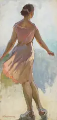 Anna Cherednichenko, Untitled, oil on canvas board 62 x 29.5cm