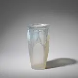 'Ceylan' vase, designed 1924 by René Lalique, Opalescent glass, frosted and polished, sold May 2025