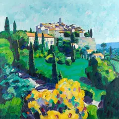 John Everard Kingsley, Mediterranean landscape, oil on canvas
