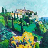 John Everard Kingsley, Mediterranean landscape, oil on canvas