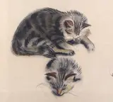 Randolph Schwabe, Study of cats, chalk