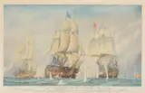 Harold Wyllie, 'The Battle of St. Vincent', 1928, etching with aquatint in colours