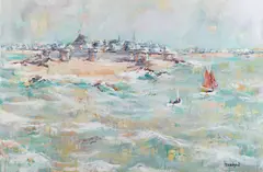Emmanuel Urbain Huchet, Petit passe à St Malo, oil on canvas