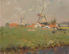 Frederick Hall, Windmill, oil on board