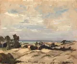 Algernon Talmage, Ra, Roi, Rwa, Coastal view, oil on board