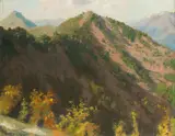Monte Peirino with Monte Lasegna behind by Gerald Festus Kelly Ra, oil on canvas board, offered May 2025