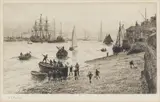 Ra William Lionel Wyllie, Sea Scouts at Old Portsmouth, circa 1910-1914, etching