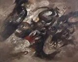 Yasse Tabuchi, La nuit brune, oil on canvas
