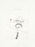 David Hockney R.A., Portrait of Cavafy in Alexandria, from Illustrations for Fourteen Poems from C.P. Cavafy (Edition B) (Scottish Arts Council 47), Etching, 1966, on wove paper, from the portfolio edition of 550