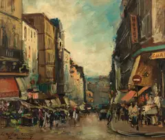 Jean Germain-Jacob, La rue Lepic, Paris, oil on canvas