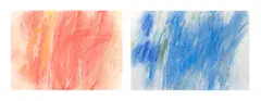 John Golding, Untitled (Pink); Untitled (Blue), acrylic and chalk on paper
