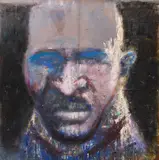 Sandor Szenassy, Evander Holyfield, oil on panel