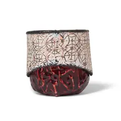 June Schwarcz, Vessel Form (#1039), electroplated copper and enamel, etched '1039 Schwarcz' with similarly inscribed sticker