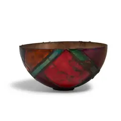 June Schwarcz, Amish Quilt (Bowl), electroplated copper and enamel
