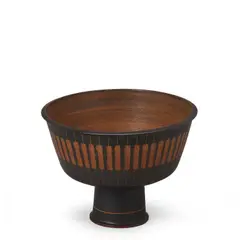 Striped Compote by Harrison McIntosh, glazed stoneware, sold Nov 2025