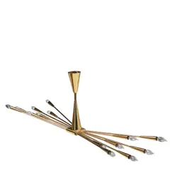 Oscar Torlasco, Ceiling Light, for Lumi, lacquered brass, with fourteen candelabra sockets
