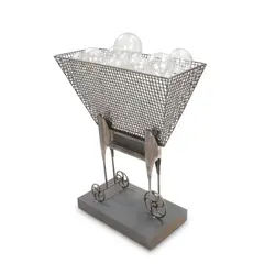 Bella Feldman, Carte Blanche, zinc-plated steel, blown glass, stamped 'BELLA' to body of cart