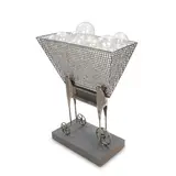 Bella Feldman, Carte Blanche, zinc-plated steel, blown glass, stamped 'BELLA' to body of cart