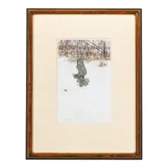 George Elson McLean, Study of Hawk, Owl, and Mouse, gouache on paper