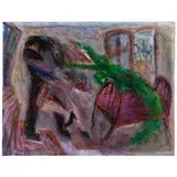 Carlos Gallardo, Man and Alligator, 1988, acrylic on canvas