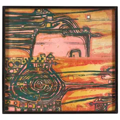 The Flight Of The Dalai Lama (Koschatzky 15b) by Friedensreich Hundertwasser, 1959, Lithograph in colors on two sheets of wove paper (as issued) taped along the sheet edges verso, sold Nov 2025